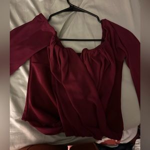 Windsor red long sleeve blouse